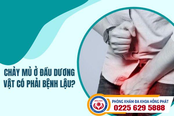 Chảy mủ ở đầu dương vật có phải bệnh lậu?